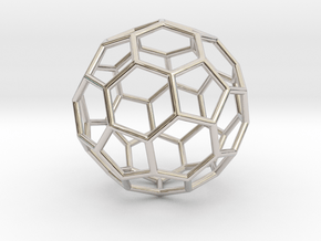 0024 Fullerene c60-ih Bonds/Truncated icosahedron in Rhodium Plated Brass