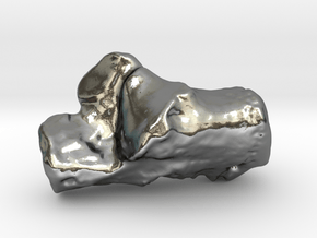 Human left calcaneus in Polished Silver