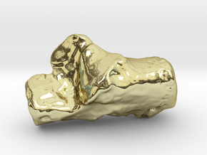 Human left calcaneus in 18k Gold Plated Brass