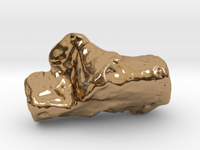 Human left calcaneus in Polished Brass