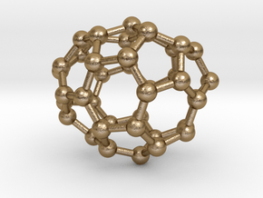 0112 Fullerene C40-6 c1 in Polished Gold Steel