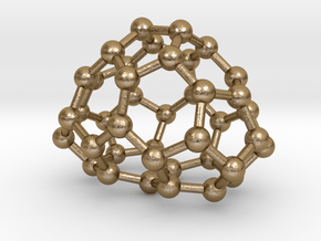 0114 Fullerene C40-8 c2v in Polished Gold Steel