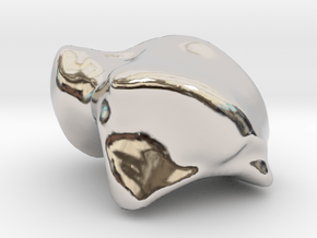 Human Left Talus in Rhodium Plated Brass