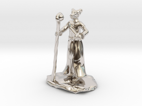 D&D Dragonborn Sorcerer Mini in Rhodium Plated Brass