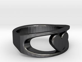 Lite Ring model 2.1 in Polished and Bronzed Black Steel