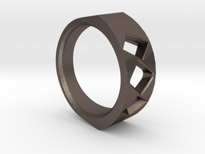 Lite Ring model 2.2 in Polished Bronzed Silver Steel
