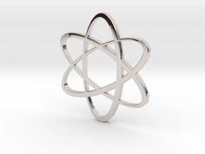 Atom Pendant in Rhodium Plated Brass