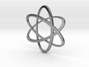 Atom Pendant in Fine Detail Polished Silver