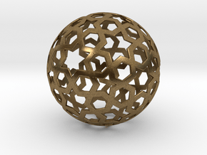 0027 Star Ball (Isotoxal Star Hexagons) 5cm #001 in Natural Bronze