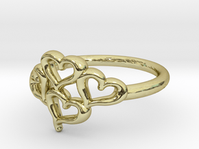 Hearts Ring in 18k Gold