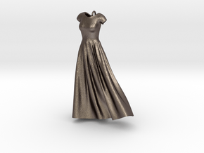 Wind Blown Gown in Polished Bronzed Silver Steel