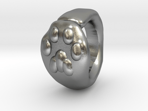Cat Paw Ring - sc1 (19mm) in Natural Silver