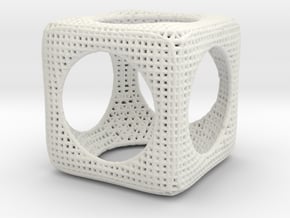 CubeSphere math art in White Natural Versatile Plastic