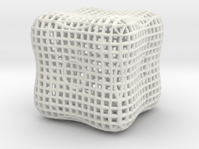 RoundCube math art in White Natural Versatile Plastic