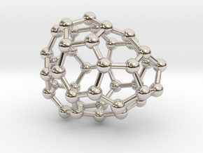 0110 Fullerene C40-4 c1 in Rhodium Plated Brass