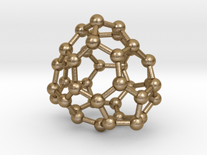 0123 Fullerene C40-17 c1 in Polished Gold Steel