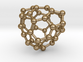 0122 Fullerene C40-16 c2 in Polished Gold Steel