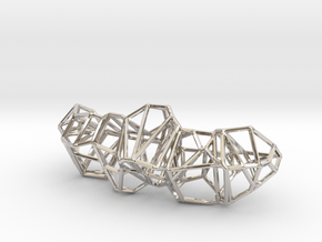 Voronoi Framework Pendent in Rhodium Plated Brass