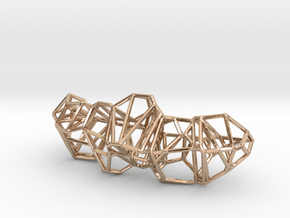 Voronoi Framework Pendent in 14k Rose Gold Plated Brass