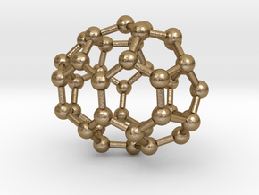 0127 Fullerene C40-21 c2 in Polished Gold Steel