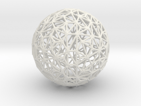 Triangulated Wiresphere in White Natural Versatile Plastic