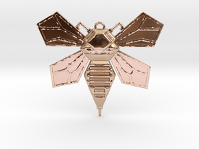 Hornet Solid Wings pendant in 14k Rose Gold Plated Brass