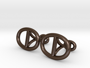  Chain Cufflinks in Polished Bronze Steel