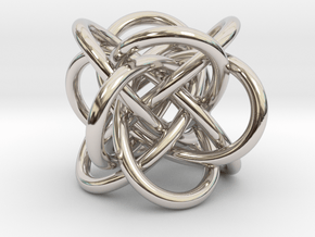 Tetraknot Pendant in Rhodium Plated Brass