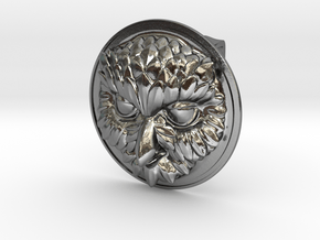"Owliver" Belt Buckle in Polished Silver