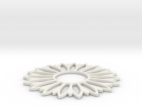 Pendant Flower 7 in White Natural Versatile Plastic