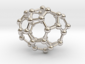 0112 Fullerene C40-6 c1 in Rhodium Plated Brass