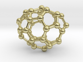 0112 Fullerene C40-6 c1 in 18k Gold Plated Brass