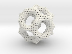 Icosahedron math art in White Natural Versatile Plastic