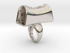 Message of love 20 in Rhodium Plated Brass