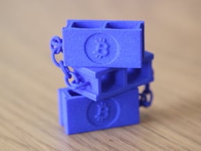 Bitcoin Blockchain in Blue Processed Versatile Plastic