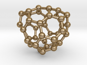 0133 Fullerene C40-27 c2 in Polished Gold Steel