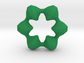 0105 Antisymmetric Torus (p=6;u=36;v=12) 10cm #012 in Green Processed Versatile Plastic