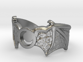 Crescent Wings Ring Size 7 in Natural Silver