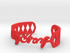 Bracelet:Stay Strong in Red Processed Versatile Plastic: Medium