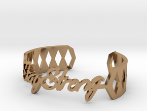 Bracelet:Stay Strong in Polished Brass: Medium