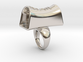 Message of love 24 in Rhodium Plated Brass