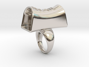 Message of love 27 in Rhodium Plated Brass