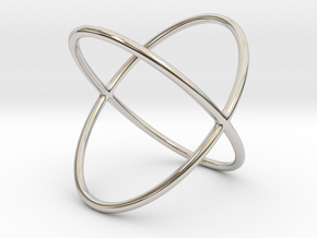 X Ring - Size 11.5 in Rhodium Plated Brass
