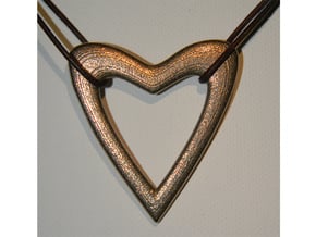 Heart in Polished Bronzed Silver Steel