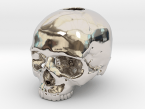 Skull in Rhodium Plated Brass