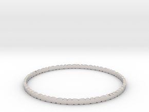 Thin Pebble Bangle in Rhodium Plated Brass: Small