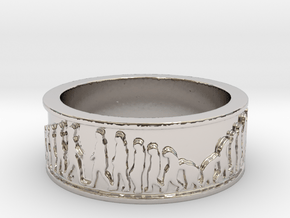 Evolution Ring Size 10 in Rhodium Plated Brass