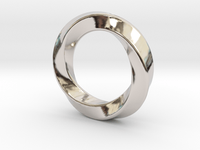 Pendant Ring Whirl in Rhodium Plated Brass