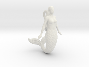 Mermaid pendant in White Natural Versatile Plastic