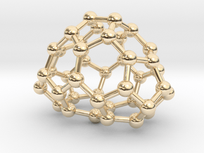 0114 Fullerene C40-8 c2v in 14k Gold Plated Brass